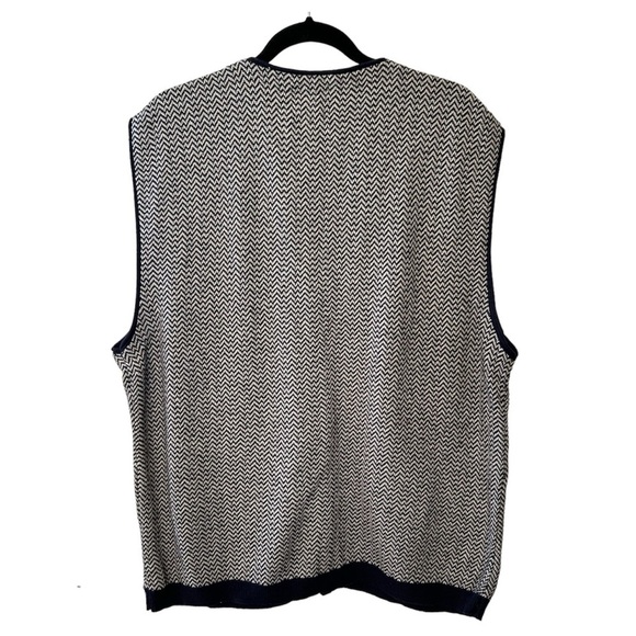 VTG NWT Old Glory Mens XL Blue Knit Sweater Vest Button Up Golf Preppy Travel - Picture 2 of 6